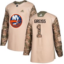 New York Islanders Men's Thomas Greiss Adidas Authentic Camo Veterans Day Practice Jersey