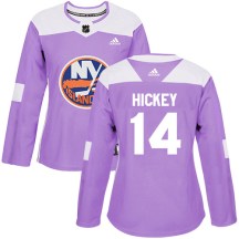 New York Islanders Women's Thomas Hickey Adidas Authentic Purple Fights Cancer Practice Jersey