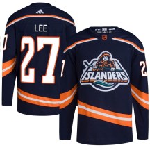 New York Islanders Men's Anders Lee Adidas Authentic Navy Reverse Retro 2.0 Jersey
