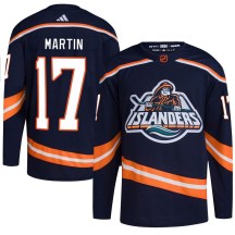 New York Islanders Men's Matt Martin Adidas Authentic Navy Reverse Retro 2.0 Jersey