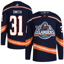 New York Islanders Men's Billy Smith Adidas Authentic Navy Reverse Retro 2.0 Jersey