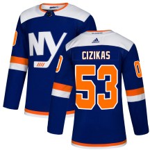 New York Islanders Youth Casey Cizikas Adidas Authentic Blue Alternate Jersey