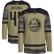 New York Islanders Men's Travis Mitchell Adidas Authentic Camo Military Appreciation Practice Jersey
