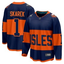 New York Islanders Men's Jakub Skarek Fanatics Branded Breakaway Navy 2024 Stadium Series Jersey