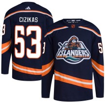 New York Islanders Youth Casey Cizikas Adidas Authentic Navy Reverse Retro 2.0 Jersey