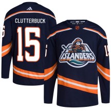 New York Islanders Youth Cal Clutterbuck Adidas Authentic Navy Reverse Retro 2.0 Jersey