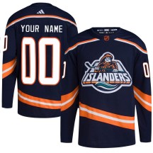 New York Islanders Youth Custom Adidas Authentic Navy Custom Reverse Retro 2.0 Jersey