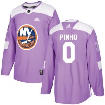 New York Islanders Youth Brian Pinho Adidas Authentic Purple Fights Cancer Practice Jersey