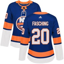 New York Islanders Women's Hudson Fasching Adidas Authentic Royal Home Jersey