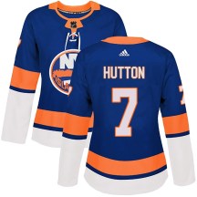 New York Islanders Women's Grant Hutton Adidas Authentic Royal Home Jersey