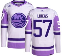 New York Islanders Youth Eetu Liukas Adidas Authentic Hockey Fights Cancer Jersey