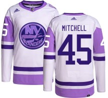 New York Islanders Youth Travis Mitchell Adidas Authentic Hockey Fights Cancer Jersey