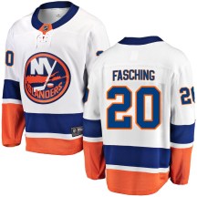 New York Islanders Youth Hudson Fasching Fanatics Branded Breakaway White Away Jersey