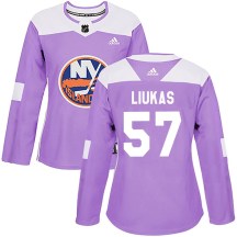 New York Islanders Women's Eetu Liukas Adidas Authentic Purple Fights Cancer Practice Jersey