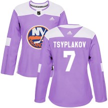 New York Islanders Women's Maxim Tsyplakov Adidas Authentic Purple Fights Cancer Practice Jersey